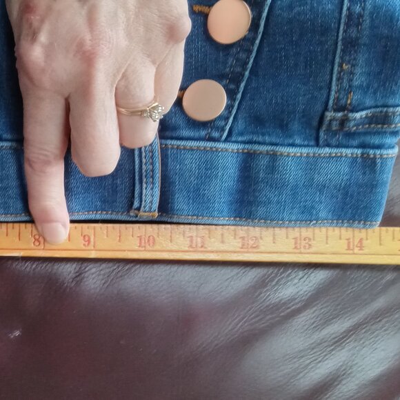 Bell-Bottom Double-Breasted Button Stretch Jeans by ANNA & AVA - Picture 4 of 6